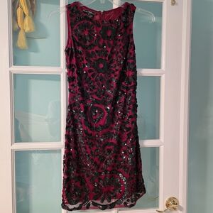 Pisarro Nights Black and Red Sheath Mini Dress